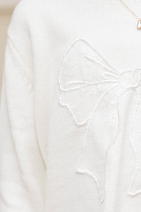 Girls: Feeling So Warm Cream Bow Detail Sweater