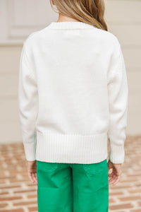 Girls: Feeling So Warm Cream Bow Detail Sweater