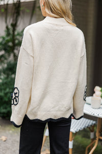 Instant Happiness Black Floral Embroidered Sweater