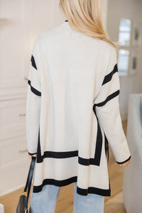 Keep It Cozy Cream Striped Sweater Tunic
