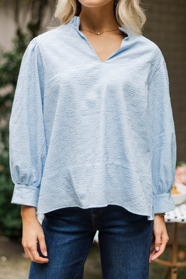 Believe What You See Light Blue Blouse
