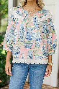 Focus On You Pink Chinoiserie Blouse