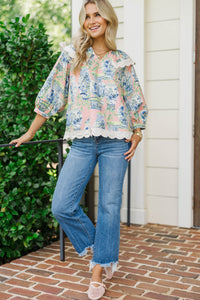 Focus On You Pink Chinoiserie Blouse