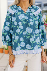 Focus On You Navy Floral Blouse