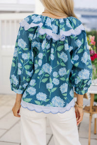 Focus On You Navy Floral Blouse