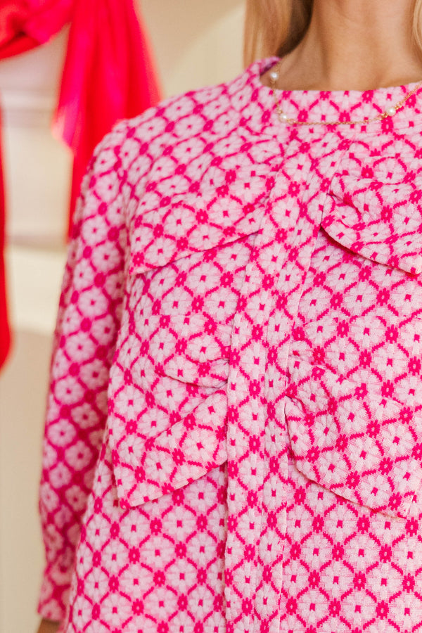 Life With You Fuchsia Bow Blouse