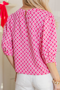 Life With You Fuchsia Bow Blouse