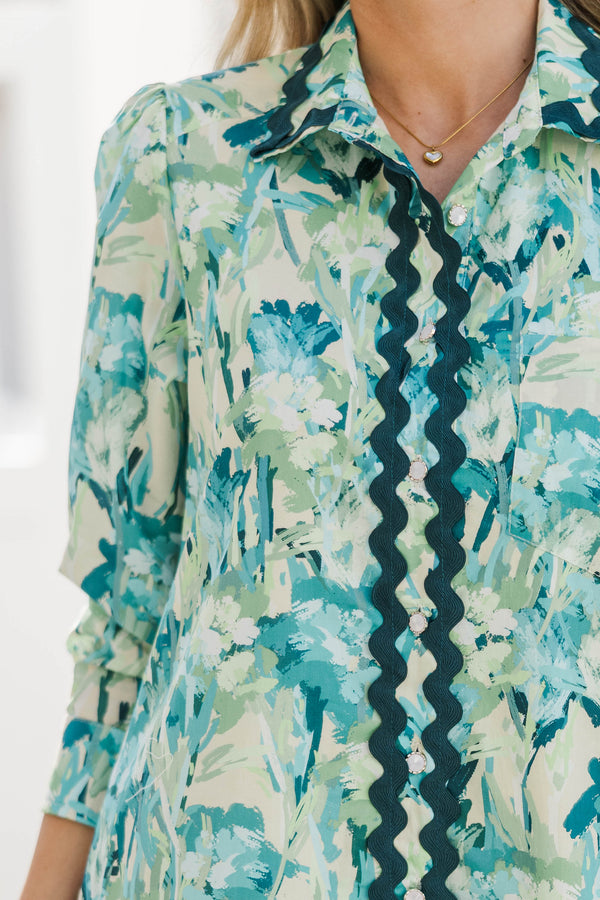 Go-To Girl Blue Floral Babydoll Dress