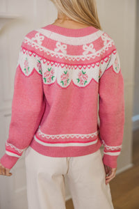 Got The Time Pink Floral Cardigan