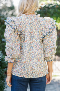 Share A Little Love Cream Chintz Blouse