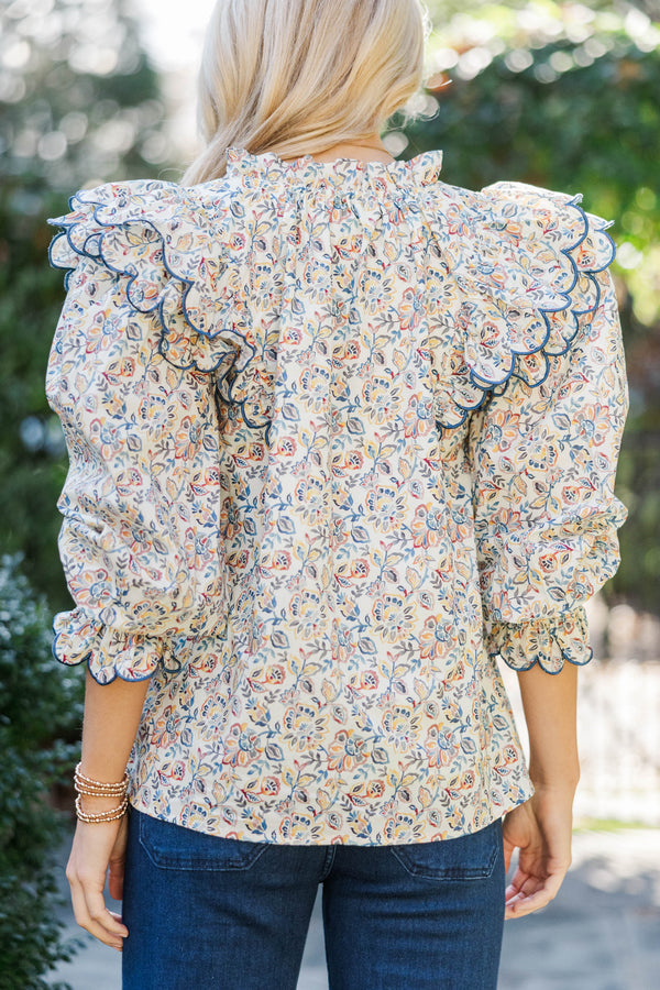 Share A Little Love Cream Chintz Blouse