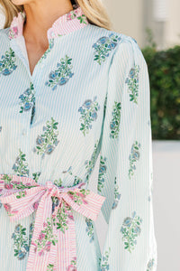 Kind of Perfect Light Blue Medallion Midi Dress