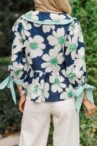 It's Your Time Navy Floral Blouse
