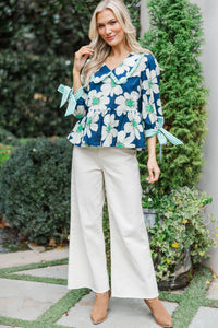 It's Your Time Navy Floral Blouse