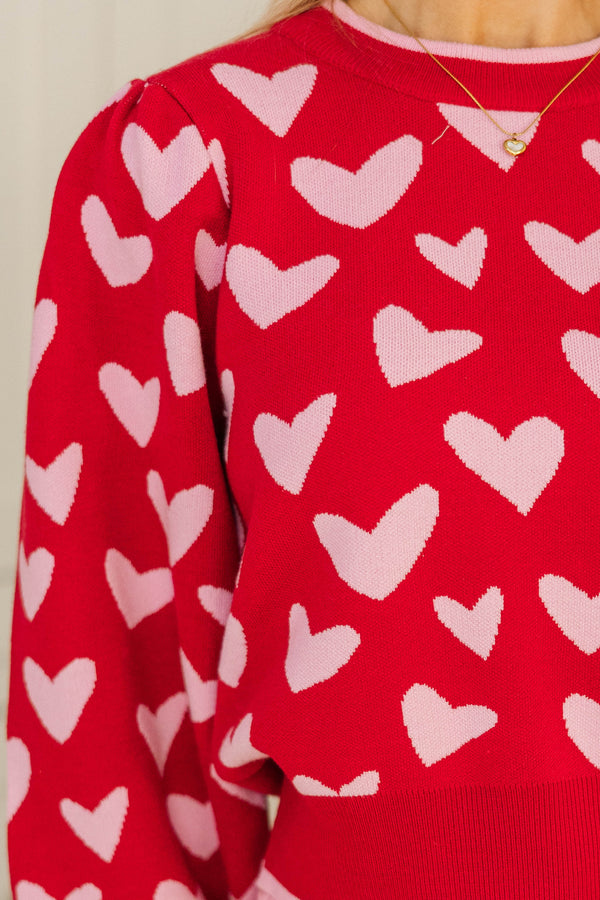Sweet Ease Pink Heart Sweater