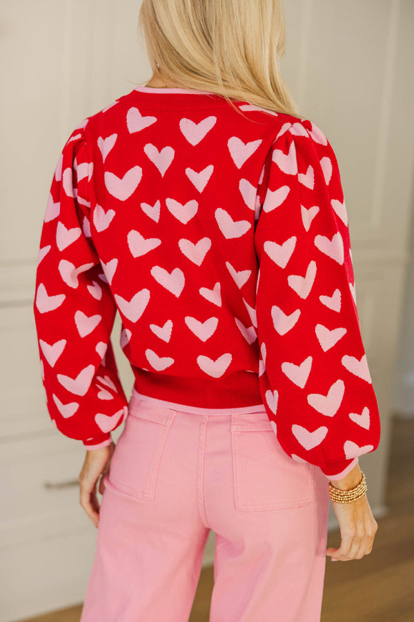 Sweet Ease Pink Heart Sweater