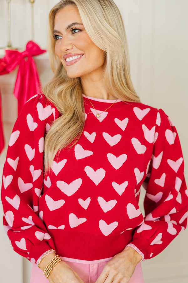 Sweet Ease Pink Heart Sweater