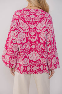 On The Way Pink Floral Sweater