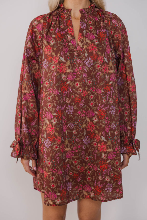 Live The Best Life Brown Floral Babydoll Dress