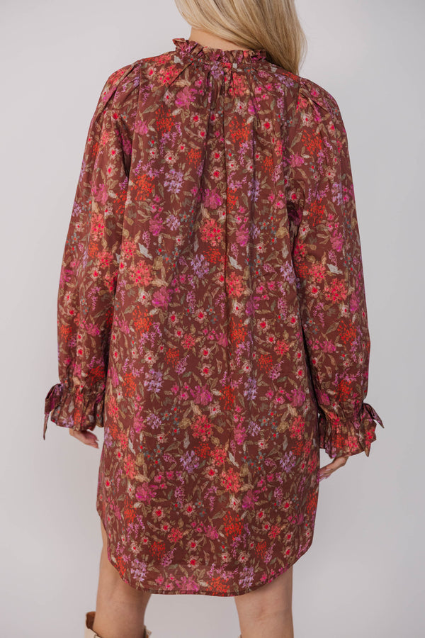 Live The Best Life Brown Floral Babydoll Dress