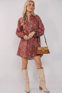 Live The Best Life Brown Floral Babydoll Dress