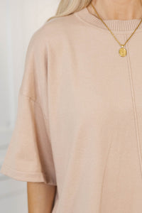 On The Daily Taupe Sweater