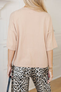 On The Daily Taupe Sweater