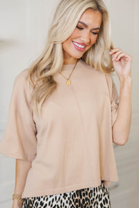 On The Daily Taupe Sweater