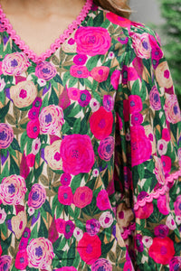 Go With It Pink Floral Blouse