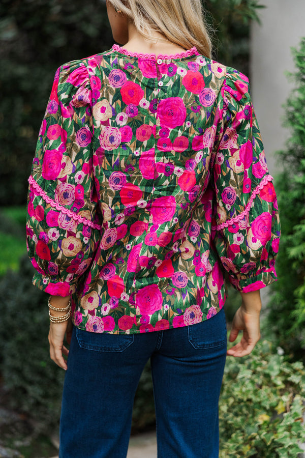 Go With It Pink Floral Blouse