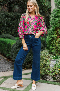 Go With It Pink Floral Blouse