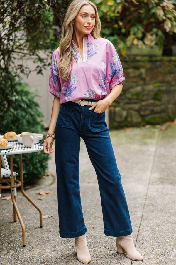 Way Back When Pink Medallion Blouse