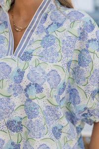 Way Back When Blue Floral Blouse