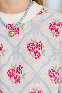 Girls: Made For Now Light Blue Sweater