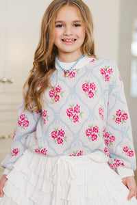 Girls: Made For Now Light Blue Sweater