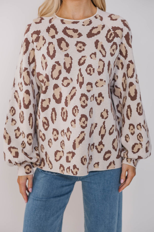 On The Way Brown Leopard Sweater