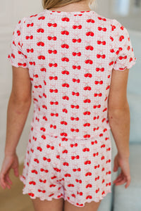 Girls: Sleepin' Sweet Blush Pink Cherries Pajama Set