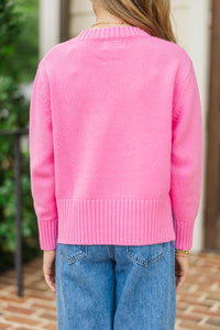 Girls: A Little Dream Pink Bow Sweater