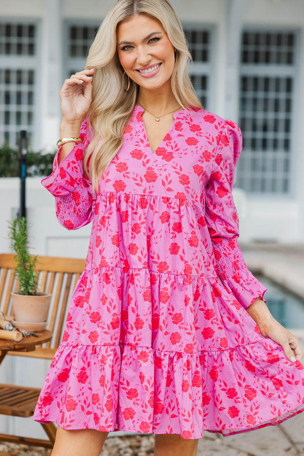 In Your Happy Place Lavender Floral Babydoll Dress