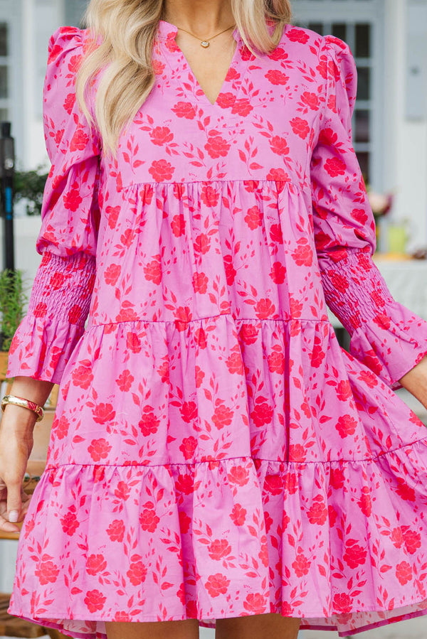 In Your Happy Place Lavender Floral Babydoll Dress