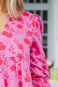 In Your Happy Place Lavender Floral Babydoll Dress