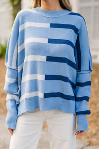 Give You Joy Blue Striped Sweater