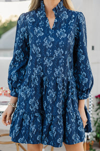 Always On My Mind Navy Blue Lace Babydoll Dress