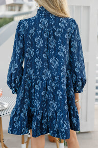 Always On My Mind Navy Blue Lace Babydoll Dress