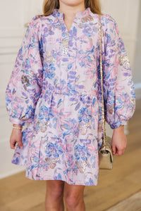 Girls: Always On My Mind Lavender Brocade Dress