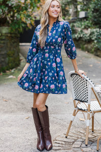 It's All Alright Navy Floral Dress
