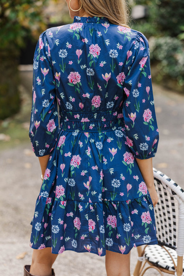 It's All Alright Navy Floral Dress
