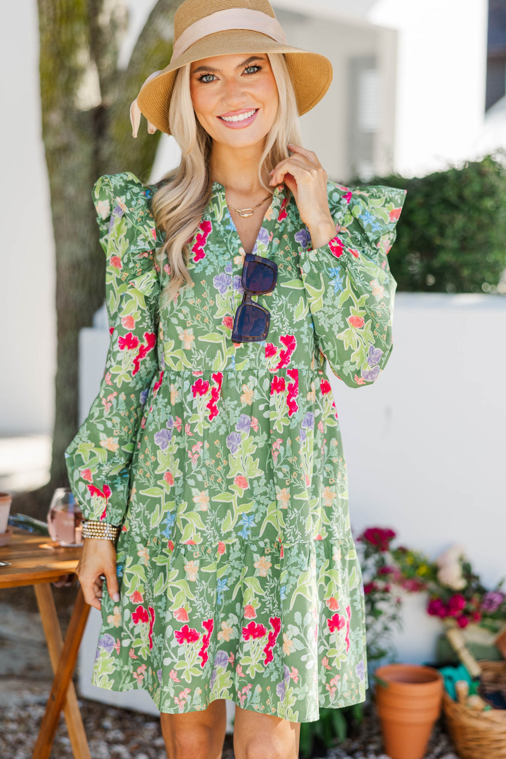 long sleeve floral babydoll dress Macy Floral Babydoll Dress