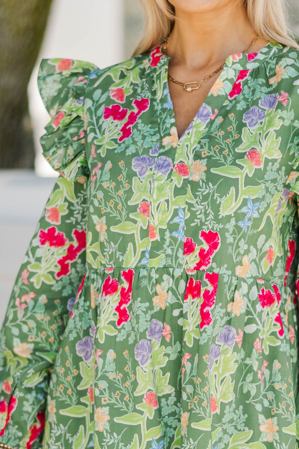 green floral babydoll dress Green Floral Babydoll Dress Heaven Sent Boutique