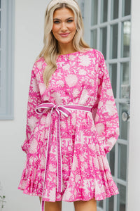 Stay Close Pink Chintz Dress